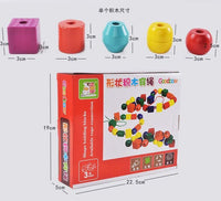 Geometric Shape Wooden Lacing Beads Set - Helaya