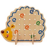 Wooden Fruits and Vegetables Lacing & Stringing Beads Toys with Hedgehog - Helaya