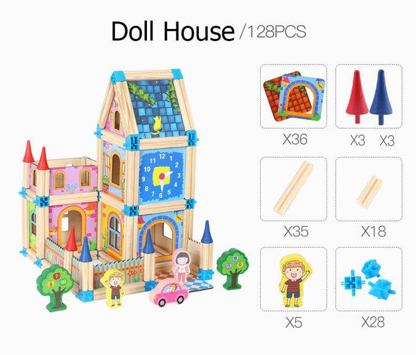 Wooden Big Dollhouse - Helaya