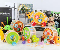 Pull Along Animals with Shape Sorting - Helaya