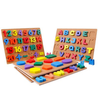 Wooden Alphabet and Number Puzzles - Helaya