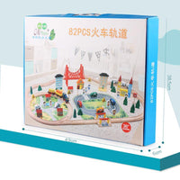 82 Pieces 3.2kg Wooden Train Track - Helaya