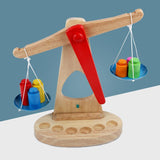 Wooden Balance Scale with Weights - Helaya