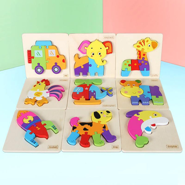 Wooden Picture Puzzles with Name Tags - Helaya