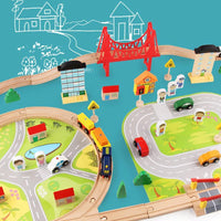 82 Pieces 3.2kg Wooden Train Track - Helaya