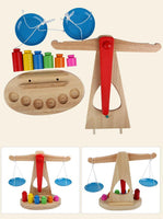Wooden Balance Scale with Weights - Helaya