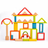 Rainbow Stacking Wooden Building Blocks - Helaya