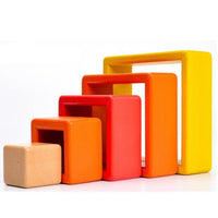 Rainbow Stacking Wooden Building Blocks - Helaya