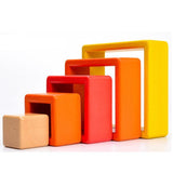 Rainbow Stacking Wooden Building Blocks - Helaya