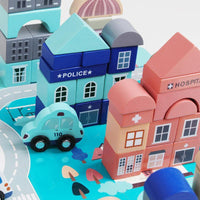 Wooden Building Blocks Set-City Construction - Helaya