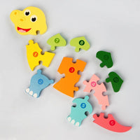 Wooden Large Animal & Number Puzzle - Helaya