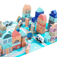Wooden Building Blocks Set-City Construction - Helaya