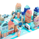 Wooden Building Blocks Set-City Construction - Helaya