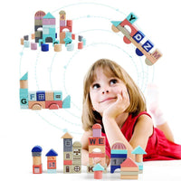 Wooden Building Blocks Set-City Construction - Helaya