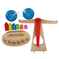 Wooden Balance Scale with Weights - Helaya