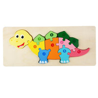 Wooden Large Animal & Number Puzzle - Helaya