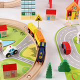 82 Pieces 3.2kg Wooden Train Track - Helaya