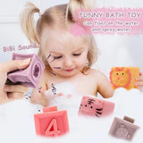 3D Touch 12 Pcs Soft Baby Teether Sensory Chew Building Blocks Toy Set - Helaya