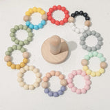 Natural Silicon Bead and Wooden Rings Educational Stacking Toy - Helaya