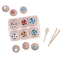 Colour Sorting Beads Tray with Wooden Cups - Helaya