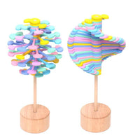 Wooden Rotating Rainbow Lollipop Toy - Helaya