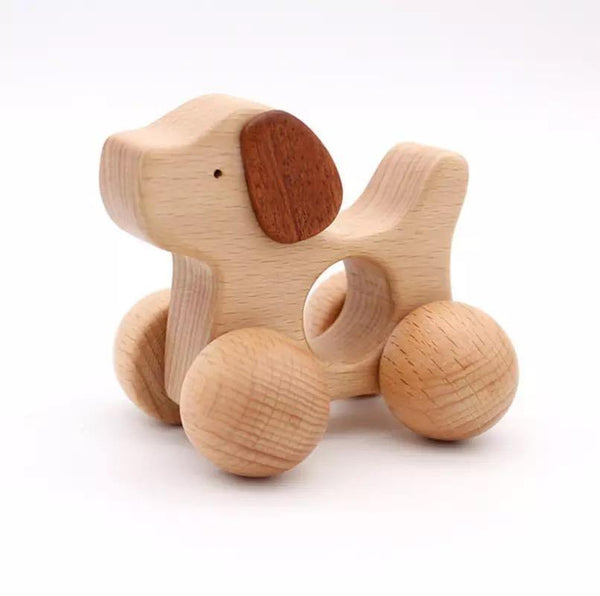 Wooden Dog with Wheels - Helaya