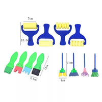Sponge Painting Brushes Kit for Kids with Waterproof Apron - Helaya