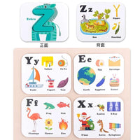 Fun Learning wooden Letter and Number Tiles with Pictures - Helaya