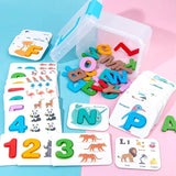 Fun Learning wooden Letter and Number Tiles with Pictures - Helaya
