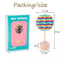 Wooden Rotating Rainbow Lollipop Toy - Helaya