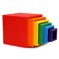 Rainbow Stacking Square boxes-Montessori Learning - Helaya