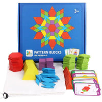 Wooden Pattern Blocks- Montessori Learning - Helaya