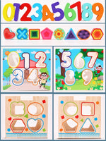 Wooden Geometry Shape Matching Cube
