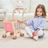 Wooden Shopping Cart-Pretend Play Shopping - Helaya