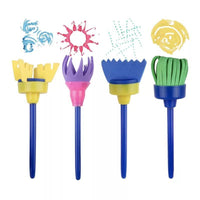 Sponge Painting Brushes Kit for Kids with Waterproof Apron - Helaya